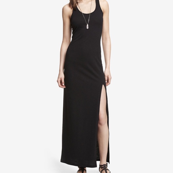 Express Dresses & Skirts - Trendy express black racerback maxi dress slit
